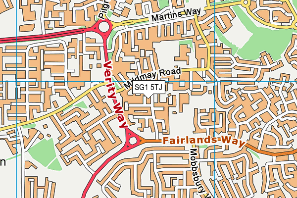 SG1 5TJ map - OS VectorMap District (Ordnance Survey)