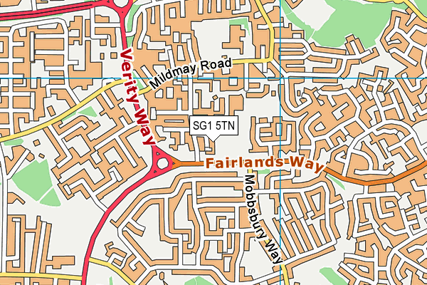 SG1 5TN map - OS VectorMap District (Ordnance Survey)