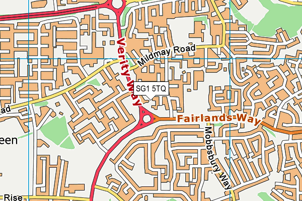 SG1 5TQ map - OS VectorMap District (Ordnance Survey)