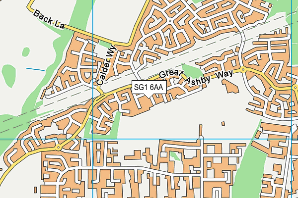 SG1 6AA map - OS VectorMap District (Ordnance Survey)