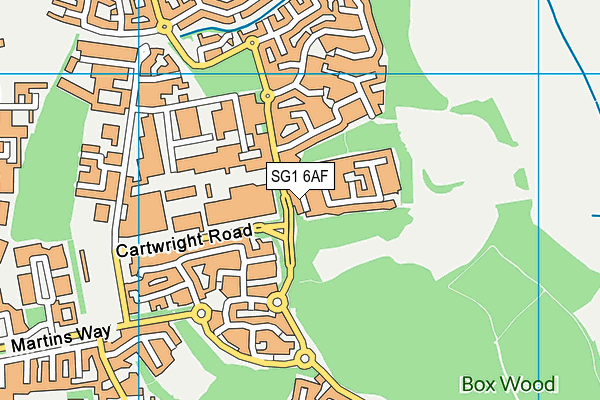 SG1 6AF map - OS VectorMap District (Ordnance Survey)