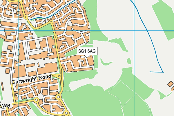 SG1 6AG map - OS VectorMap District (Ordnance Survey)