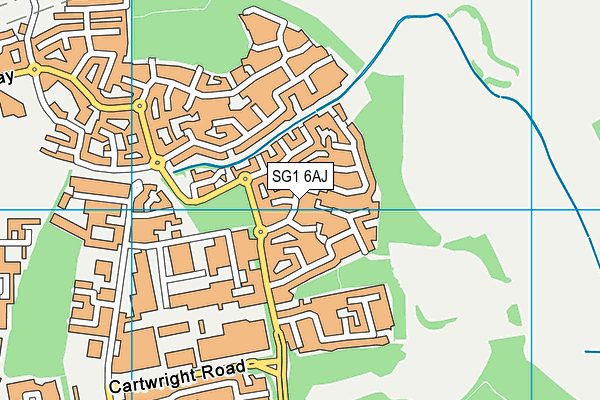 SG1 6AJ map - OS VectorMap District (Ordnance Survey)