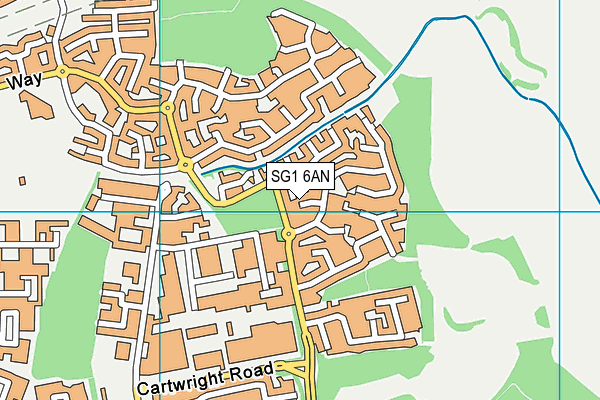 SG1 6AN map - OS VectorMap District (Ordnance Survey)