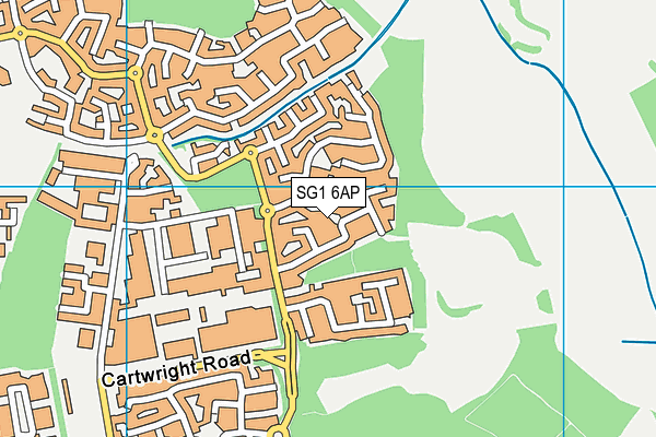 SG1 6AP map - OS VectorMap District (Ordnance Survey)