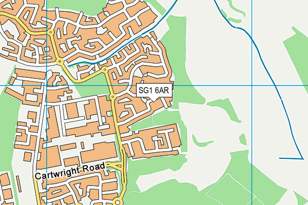 SG1 6AR map - OS VectorMap District (Ordnance Survey)