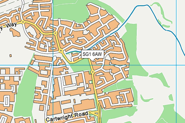 SG1 6AW map - OS VectorMap District (Ordnance Survey)