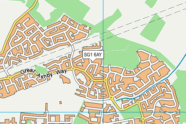 SG1 6AY map - OS VectorMap District (Ordnance Survey)