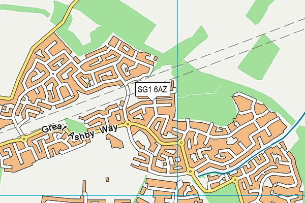 SG1 6AZ map - OS VectorMap District (Ordnance Survey)