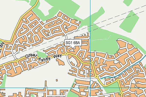 SG1 6BA map - OS VectorMap District (Ordnance Survey)