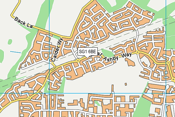 SG1 6BE map - OS VectorMap District (Ordnance Survey)