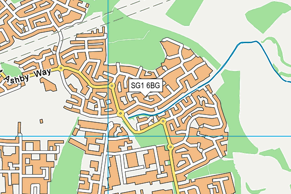 SG1 6BG map - OS VectorMap District (Ordnance Survey)