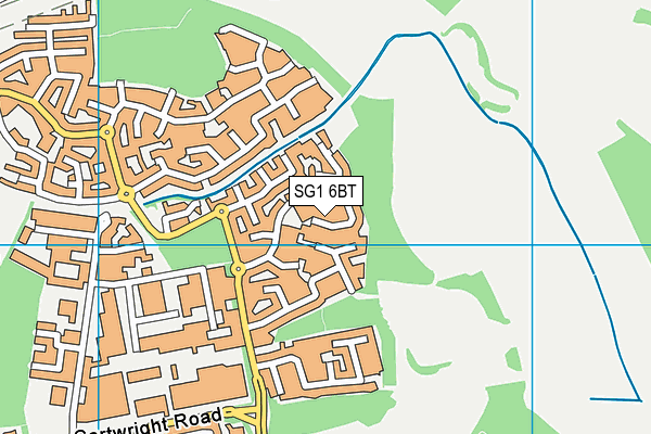 SG1 6BT map - OS VectorMap District (Ordnance Survey)