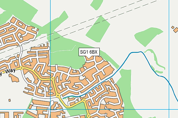SG1 6BX map - OS VectorMap District (Ordnance Survey)
