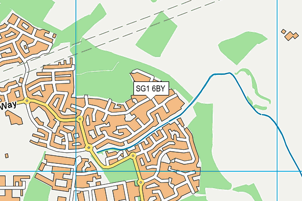 SG1 6BY map - OS VectorMap District (Ordnance Survey)