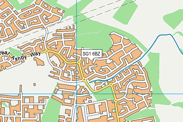 SG1 6BZ map - OS VectorMap District (Ordnance Survey)