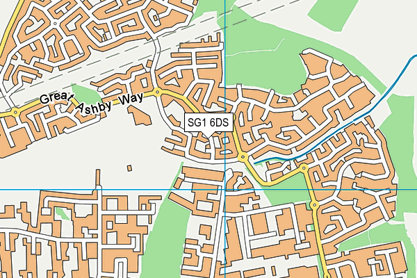 SG1 6DS map - OS VectorMap District (Ordnance Survey)