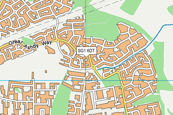 SG1 6DT map - OS VectorMap District (Ordnance Survey)