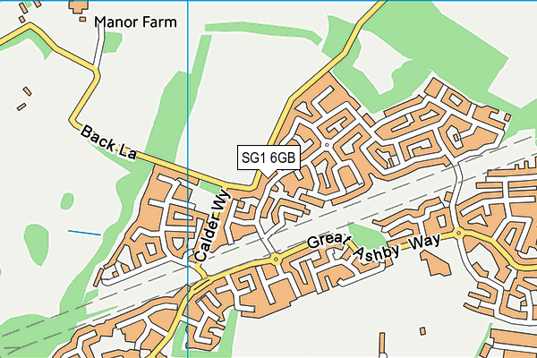 SG1 6GB map - OS VectorMap District (Ordnance Survey)