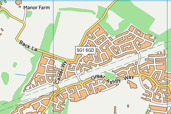 SG1 6GD map - OS VectorMap District (Ordnance Survey)