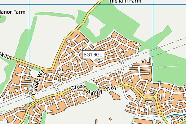 SG1 6GL map - OS VectorMap District (Ordnance Survey)