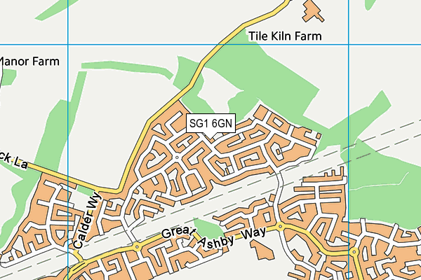 SG1 6GN map - OS VectorMap District (Ordnance Survey)