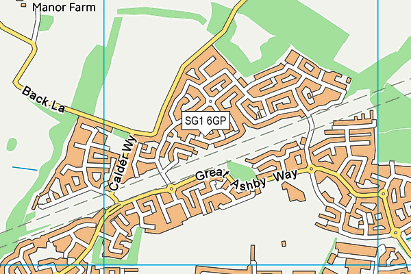 SG1 6GP map - OS VectorMap District (Ordnance Survey)