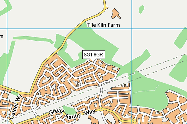 SG1 6GR map - OS VectorMap District (Ordnance Survey)