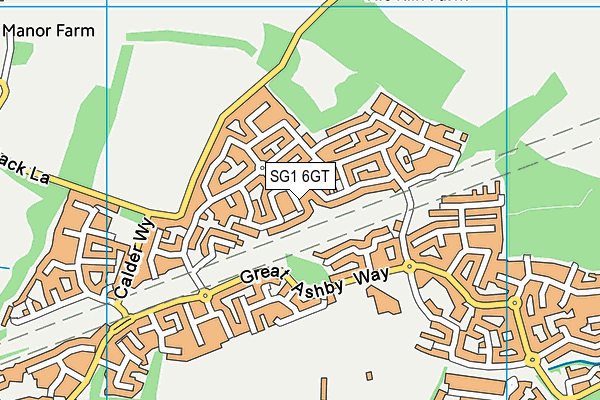 SG1 6GT map - OS VectorMap District (Ordnance Survey)