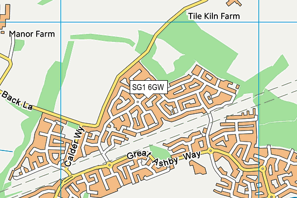 SG1 6GW map - OS VectorMap District (Ordnance Survey)