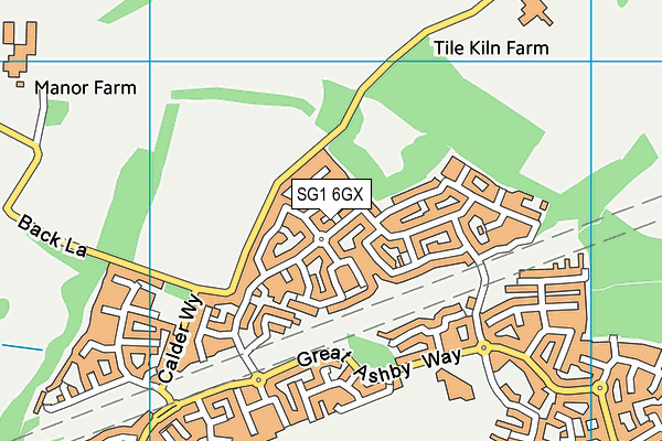 SG1 6GX map - OS VectorMap District (Ordnance Survey)