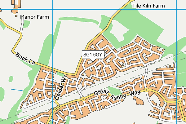 SG1 6GY map - OS VectorMap District (Ordnance Survey)