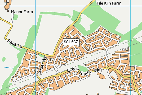 SG1 6GZ map - OS VectorMap District (Ordnance Survey)