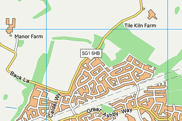 SG1 6HB map - OS VectorMap District (Ordnance Survey)