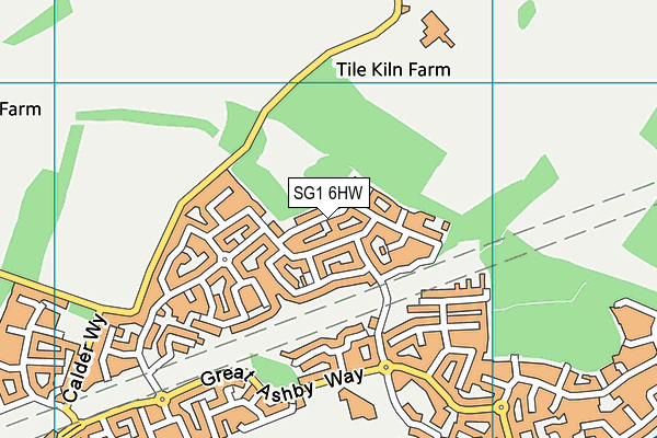 SG1 6HW map - OS VectorMap District (Ordnance Survey)