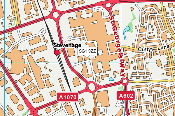 SG1 9ZZ map - OS VectorMap District (Ordnance Survey)