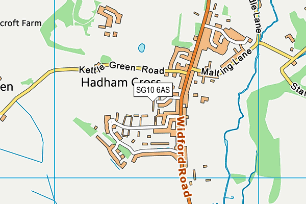 SG10 6AS map - OS VectorMap District (Ordnance Survey)