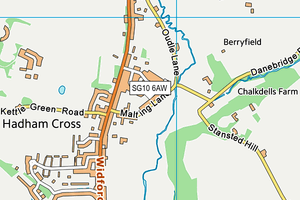 SG10 6AW map - OS VectorMap District (Ordnance Survey)