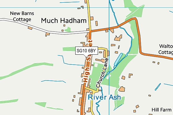 SG10 6BY map - OS VectorMap District (Ordnance Survey)