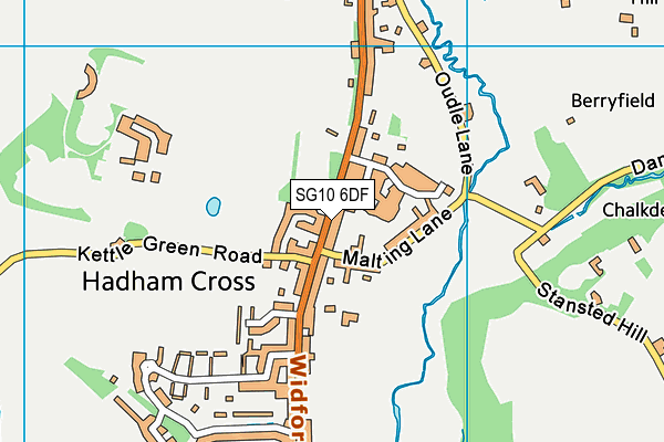 SG10 6DF map - OS VectorMap District (Ordnance Survey)