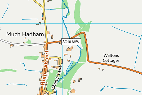 SG10 6HW map - OS VectorMap District (Ordnance Survey)