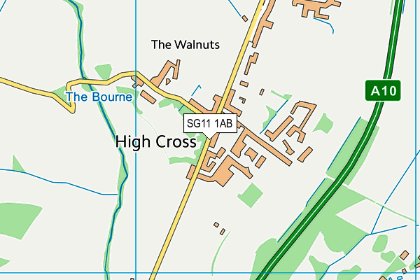 SG11 1AB map - OS VectorMap District (Ordnance Survey)