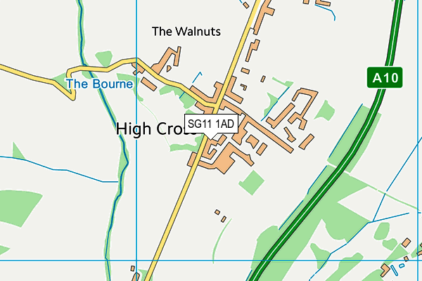 SG11 1AD map - OS VectorMap District (Ordnance Survey)