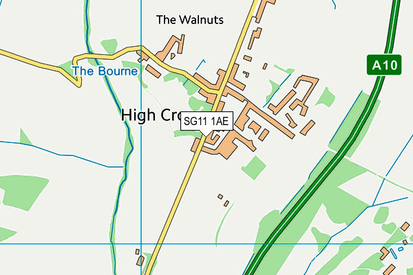 SG11 1AE map - OS VectorMap District (Ordnance Survey)