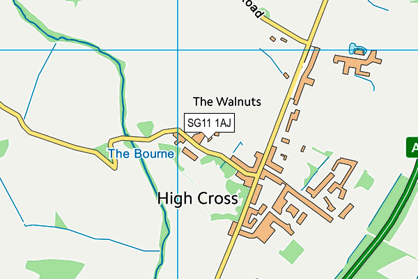 SG11 1AJ map - OS VectorMap District (Ordnance Survey)