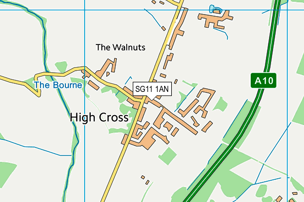 SG11 1AN map - OS VectorMap District (Ordnance Survey)