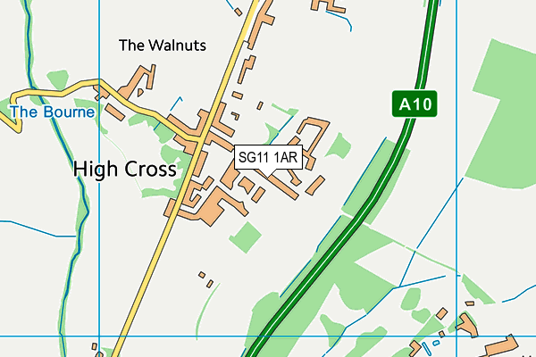 SG11 1AR map - OS VectorMap District (Ordnance Survey)