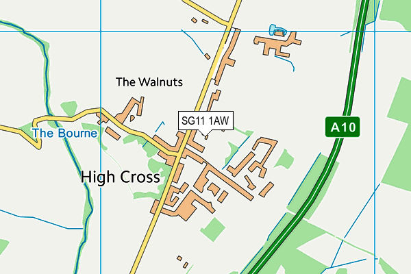 SG11 1AW map - OS VectorMap District (Ordnance Survey)