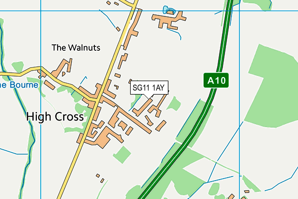 SG11 1AY map - OS VectorMap District (Ordnance Survey)