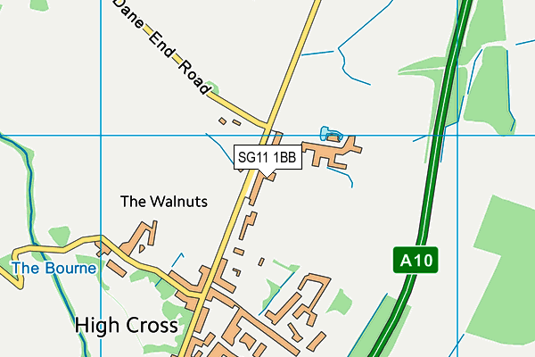 SG11 1BB map - OS VectorMap District (Ordnance Survey)